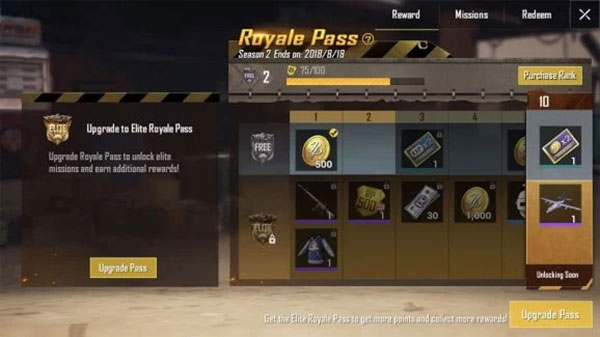 《pubg mobile》推出的royale pass模式